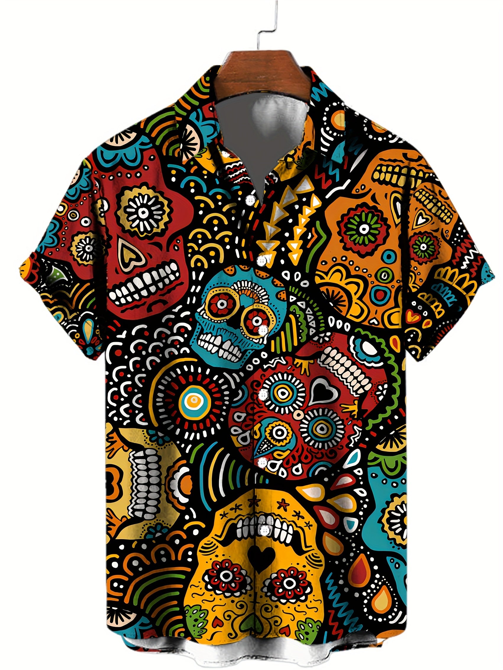 Camisa Día de los Muertos Hombre Estampado 3D
