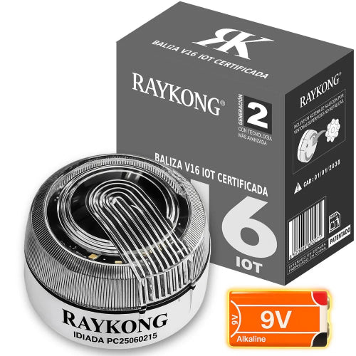 Baliza V16 Homologada DGT 3.0  | con 3 Indicadores Led Conexión