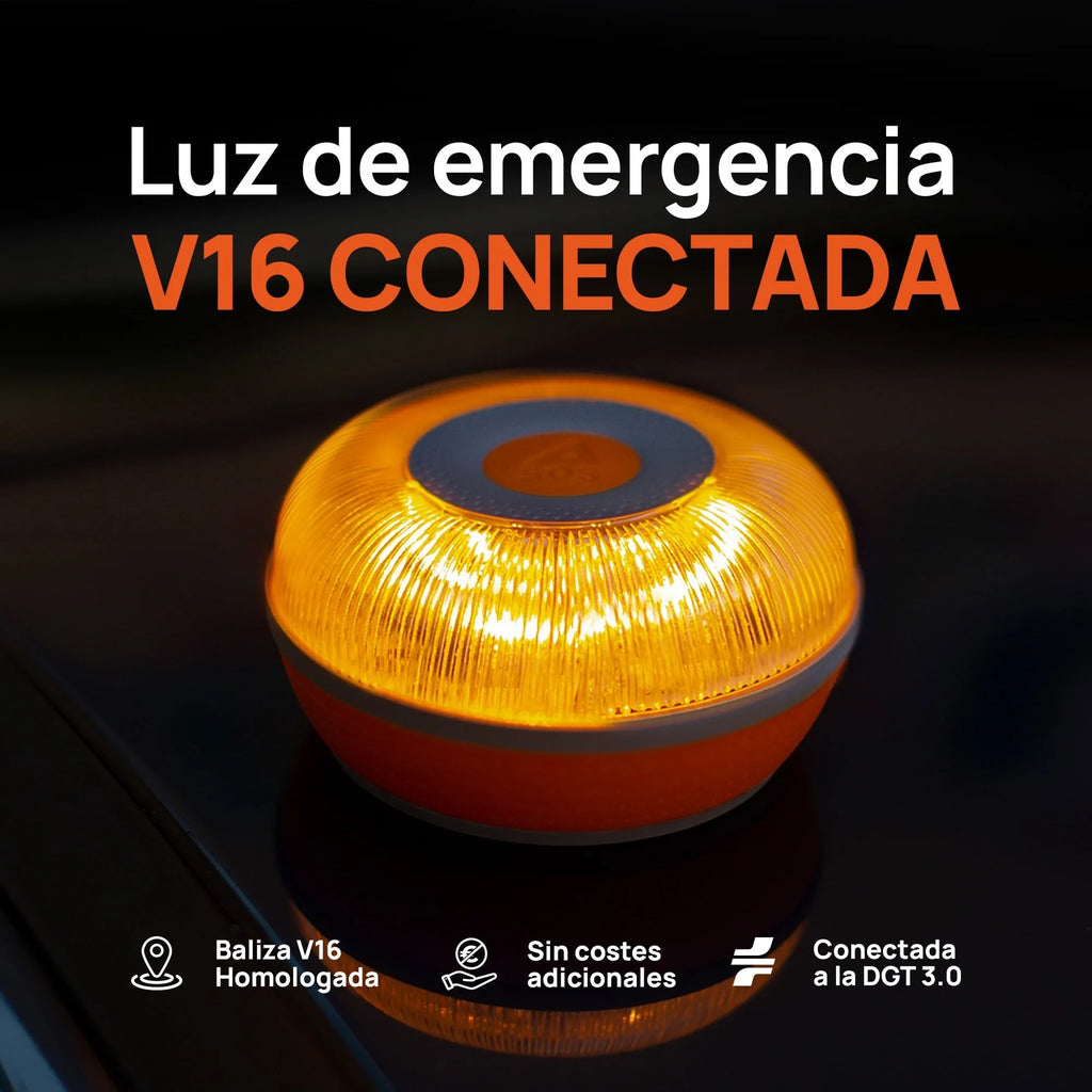 Luz de Emergencia V16 Conectada Homologada, DGT