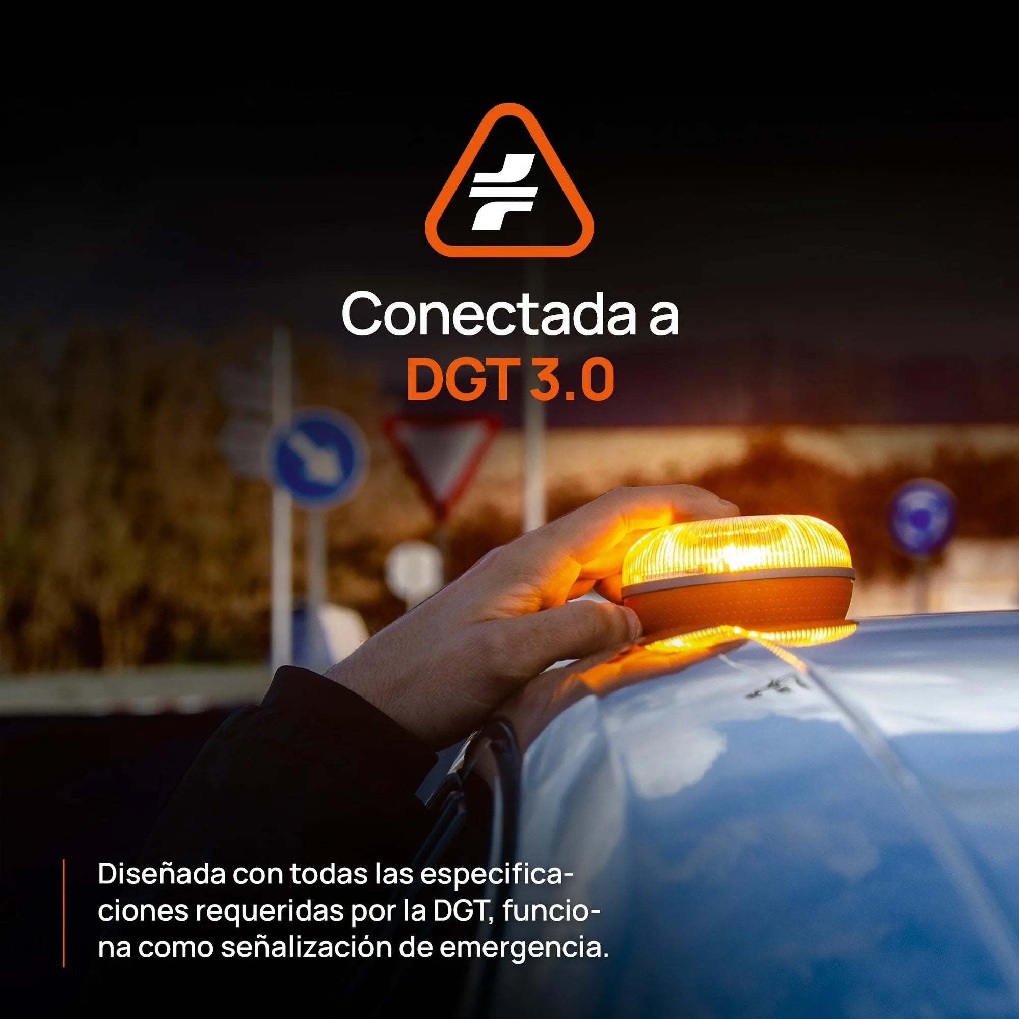 Luz de Emergencia V16 Conectada Homologada, DGT
