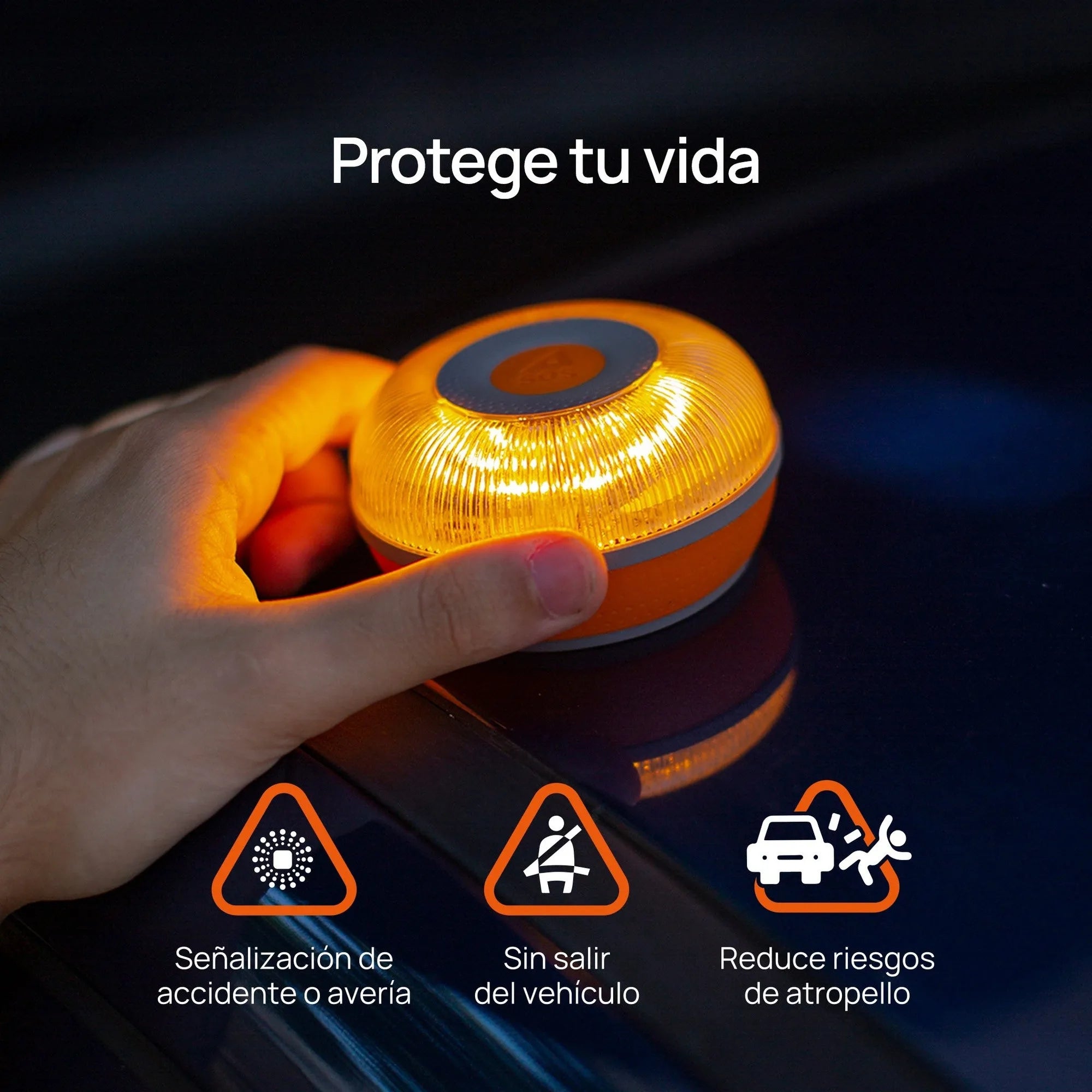 Luz de Emergencia V16 Conectada Homologada, DGT