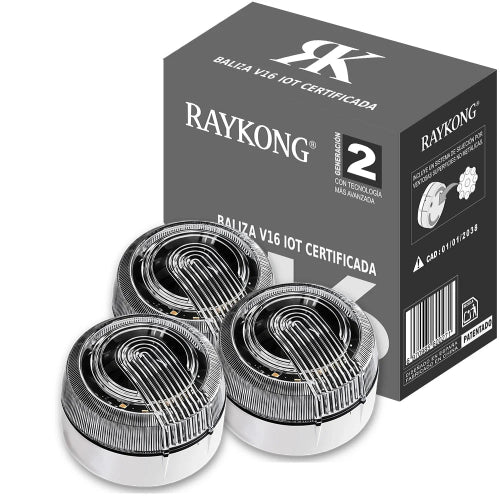 Baliza V16 Homologada DGT 3.0  | con 3 Indicadores Led Conexión