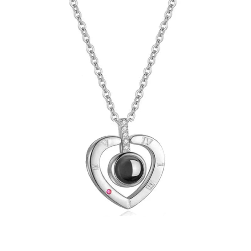 Collar de corazón de amor, Te Quiero en  100 idiomas (varios modelos)