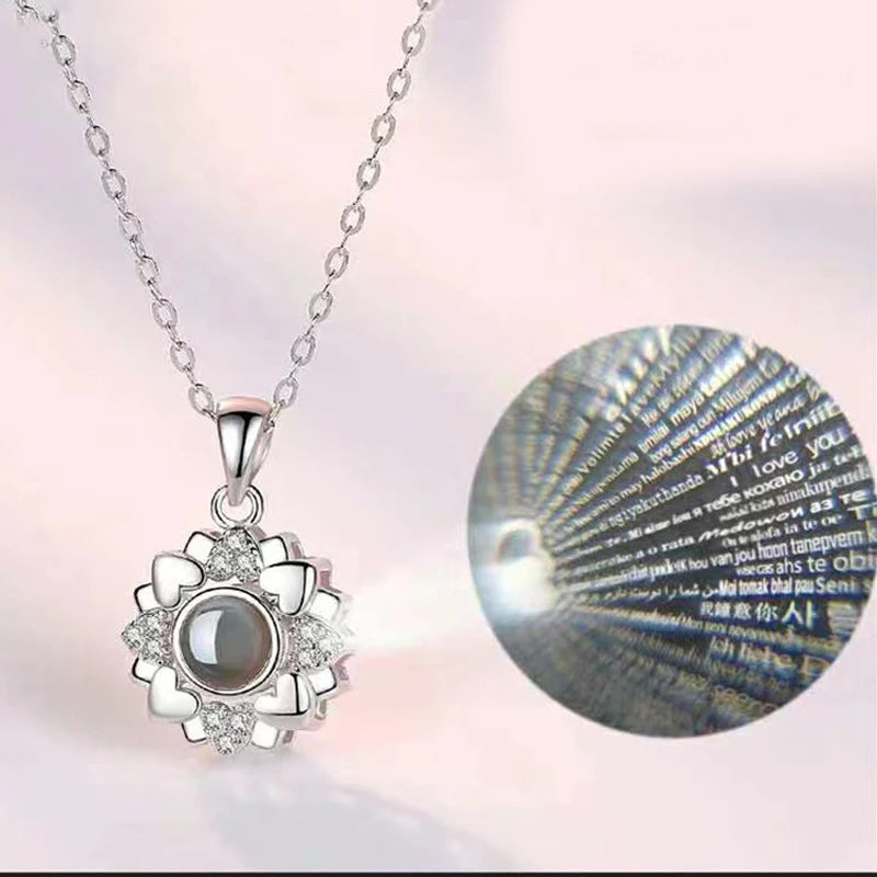 Collar de corazón de amor, Te Quiero en  100 idiomas (varios modelos)