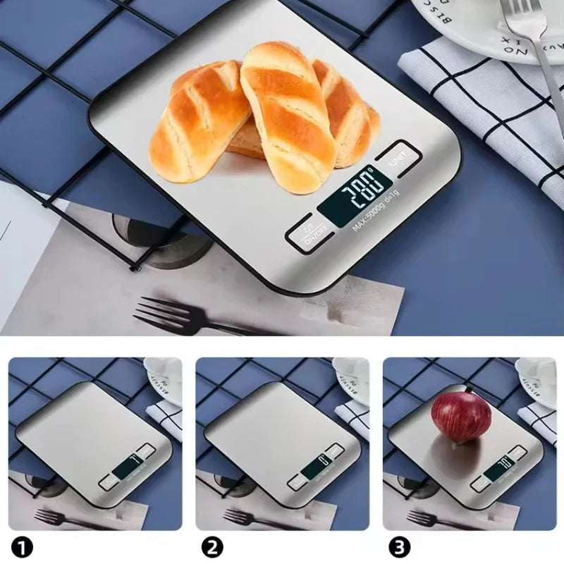 Báscula Digital de cocina con pantalla LED