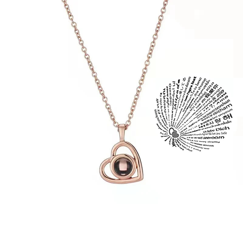 Collar de corazón de amor, Te Quiero en  100 idiomas (varios modelos)