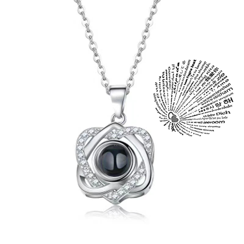 Collar de corazón de amor, Te Quiero en  100 idiomas (varios modelos)