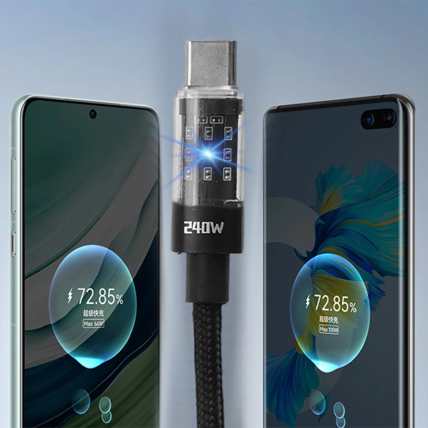 Cable de carga súper rápido USB tipo C de nailon de 240W