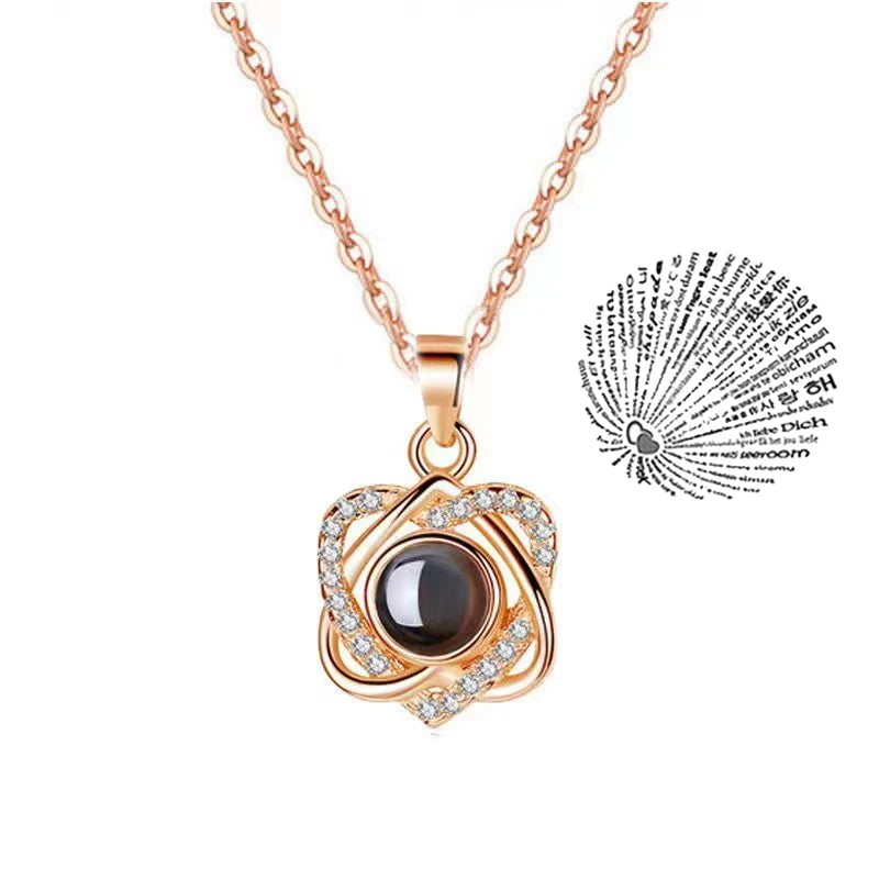 Collar de corazón de amor, Te Quiero en  100 idiomas (varios modelos)