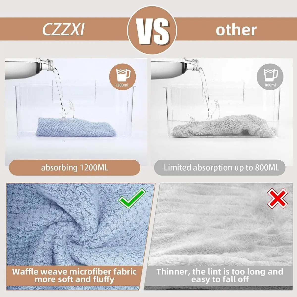 Toalla absorbente para el cabello para mujeres con botones