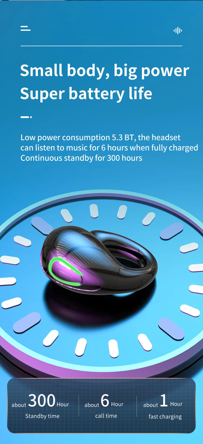 Clip de oreja auricular inalámbricos V5.3