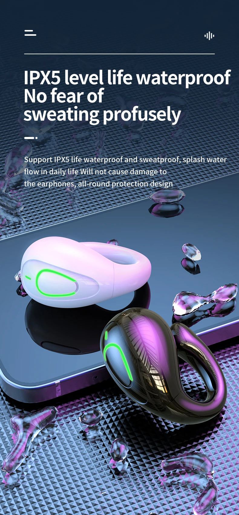 Clip de oreja auricular inalámbricos V5.3